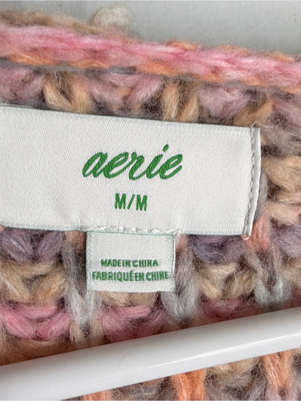 Aerie Cozy Multicolor Hooded Knit Sweater - Pastel Stripe - Picture 4 of 8